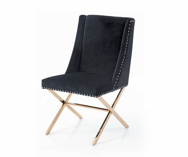VIG Furniture Modrest Alexia Modern Black & Rosegold Dining Chair VGVCB8356-BLK