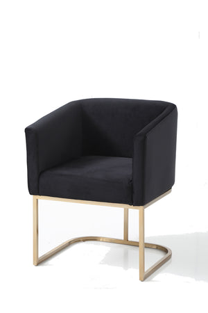 VIG Furniture Modrest Yukon Modern Black Velvet & Gold Dining Chair VGVCB8362-BLKGLD