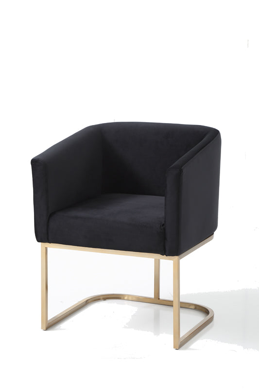 VIG Furniture Modrest Yukon Modern Black Velvet & Gold Dining Chair VGVCB8362-BLKGLD