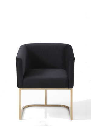 VIG Furniture Modrest Yukon Modern Black Velvet & Gold Dining Chair VGVCB8362-BLKGLD