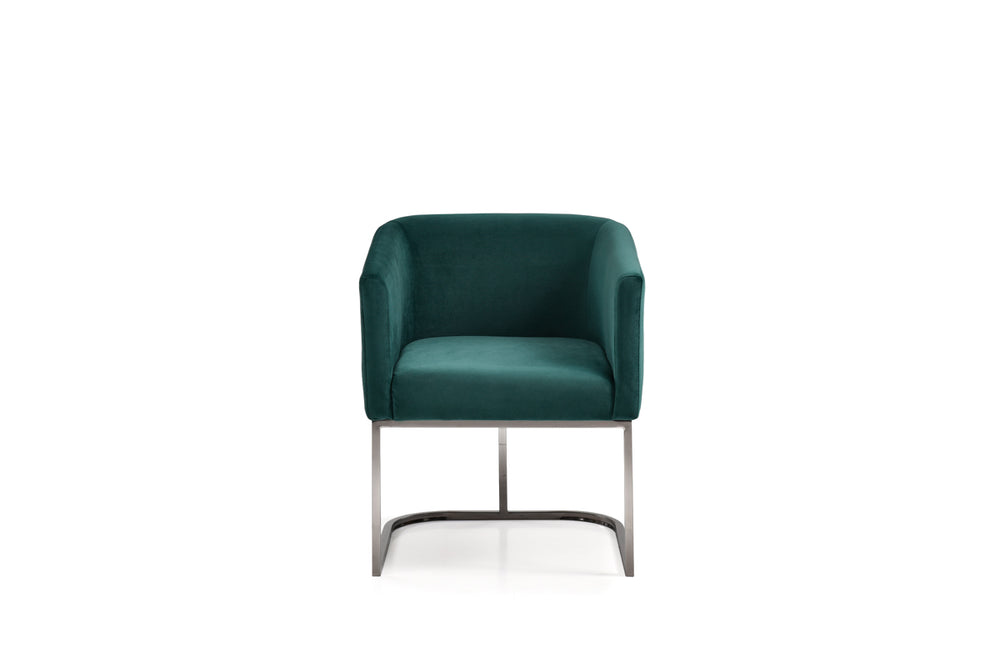 VIG Furniture Modrest Yukon Modern Green Velvet & Black Gun Dining Chair VGVCB8362-GRNGUN