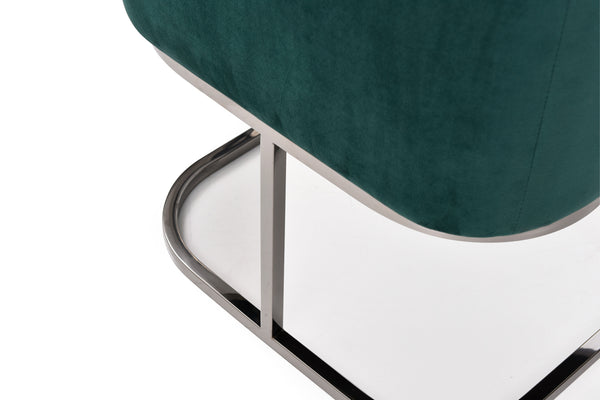 VIG Furniture Modrest Yukon Modern Green Velvet & Black Gun Dining Chair VGVCB8362-GRNGUN