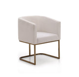 VIG Furniture Modrest Yukon Modern White Fabric and Antique Brass Dining Chair VGVCB8362-WHTBRS