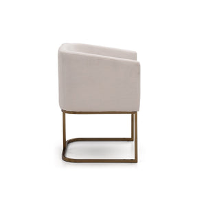 VIG Furniture Modrest Yukon Modern White Fabric and Antique Brass Dining Chair VGVCB8362-WHTBRS