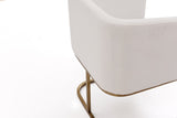 VIG Furniture Modrest Yukon Modern White Fabric and Antique Brass Dining Chair VGVCB8362-WHTBRS