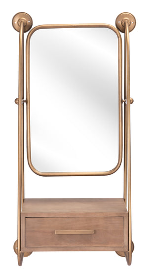 Zuo Modern Peralta Steel, MDF, Glass Modern Commercial Grade Mirror Gold Steel, MDF, Glass