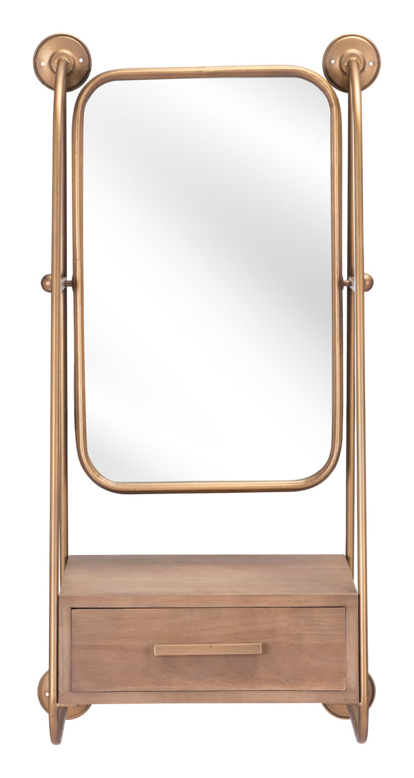 Zuo Modern Peralta Steel, MDF, Glass Modern Commercial Grade Mirror Gold Steel, MDF, Glass