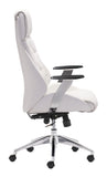 Zuo Modern Boutique 100% Polyurethane, Plywood, Steel, Nylon, Aluminum Alloy Modern Commercial Grade Office Chair White, Silver 100% Polyurethane, Plywood, Steel, Nylon, Aluminum Alloy