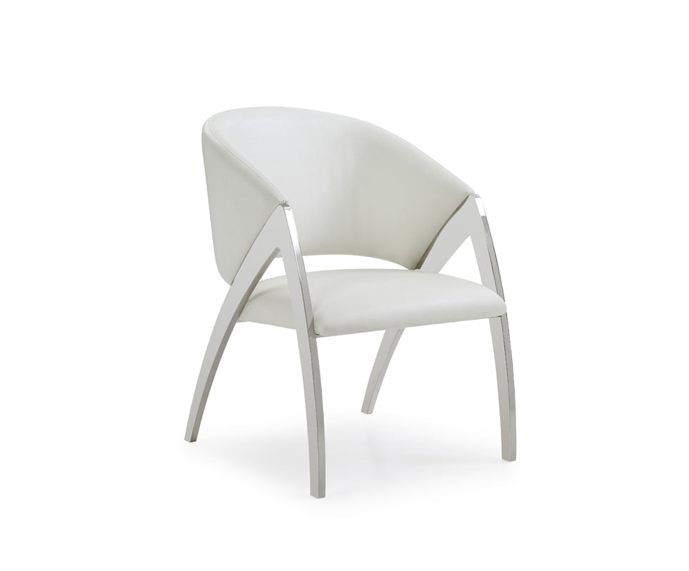 VIG Furniture Modrest Rabia Modern White Leatherette Accent Chair VGVCB899A-WHT