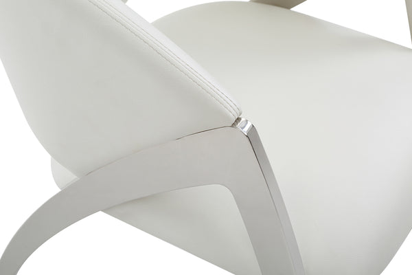 VIG Furniture Modrest Rabia Modern White Leatherette Accent Chair VGVCB899A-WHT