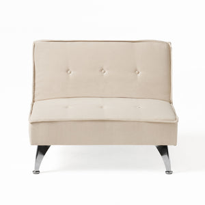 Noble House Gemma Modern Fabric Reclining Chair Ottoman, Ivory