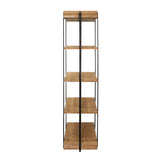 Sagebrook Home Contemporary Wood/metal, 68"h 5-layered Shelf, Brown/black Kd 16645 Brown/black Iron