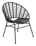 English Elm EE2973 Steel, Polyethylene Modern Commercial Grade Dining Chair Set - Set of 2 Black Steel, Polyethylene