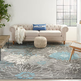 Nourison Passion PSN17 Contemporary Machine Made Power-loomed Indoor Area Rug Charcoal/Blue 9' x 12' 99446817761