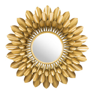 Zuo Modern Sunflower Iron, MDF, Glass Glam Commercial Grade Mirror Gold Iron, MDF, Glass