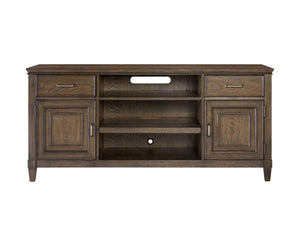 Newport 66" TV Console in Planked Oak - Stylish Storage with Cable Management & Soundbar Shelf