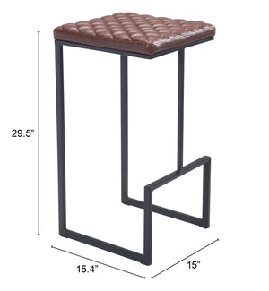 Zuo Modern Element 100% Polyurethane, Plywood, Steel Modern Commercial Grade Barstool Brown, Black 100% Polyurethane, Plywood, Steel