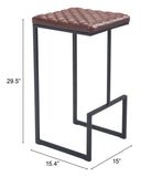 Zuo Modern Element 100% Polyurethane, Plywood, Steel Modern Commercial Grade Barstool Brown, Black 100% Polyurethane, Plywood, Steel