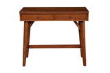 Alpine Furniture Flynn Mini Desk, Acorn 966-65 Acorn Mahogany Solids & Okoume Veneer 36 x 20 x 31