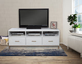 Alpine Furniture Madelyn TV Console 2010-10 White Mahogany Solids & Veneer 64 x 18 x 24