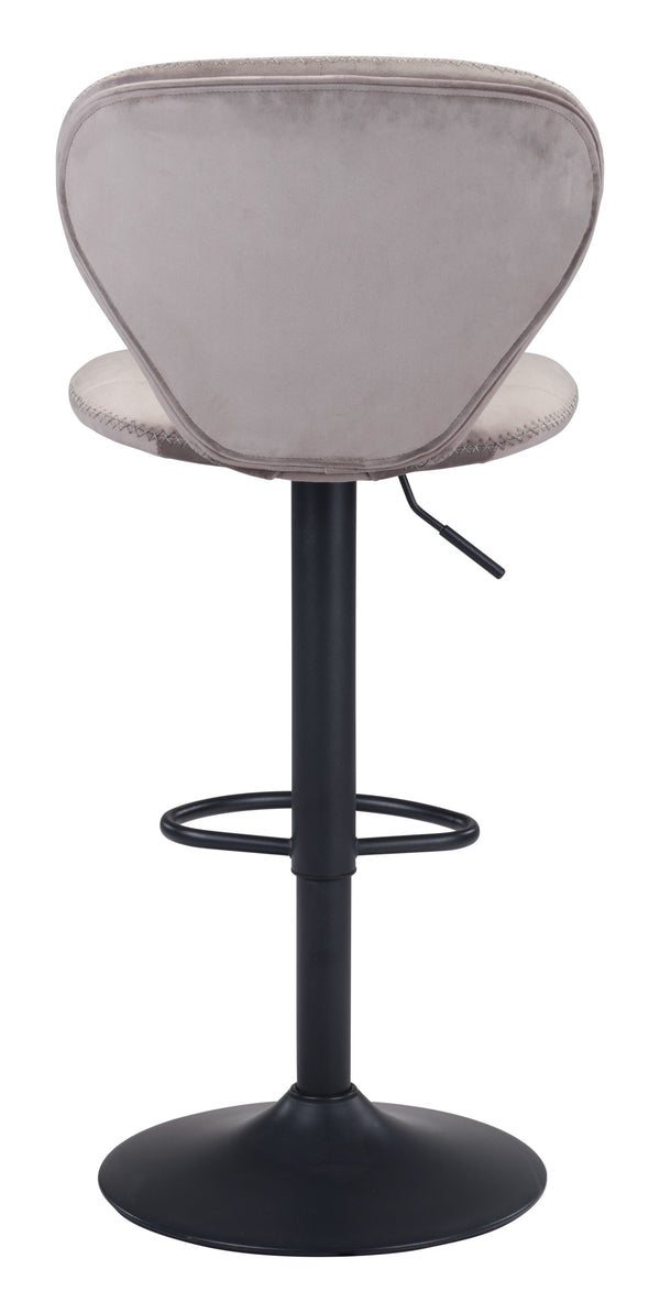 Zuo Modern Salem 100% Polyester, Plywood, Steel Modern Commercial Grade Barstool Gray, Black 100% Polyester, Plywood, Steel