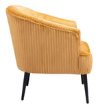 Zuo Modern Ranier 100% Polyester, Plywood, Steel Modern Commercial Grade Accent Chair Yellow, Black 100% Polyester, Plywood, Steel