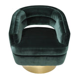 Sagebrook Home Contemporary Velveteen Swivel Chair With Gold Base, Green 16493-03 Green Stainless Steel