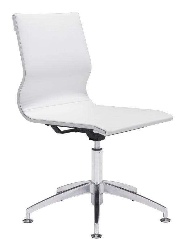 Zuo Modern Glider 100% Polyurethane, Plywood, Steel Modern Commercial Grade Conference Chair White, Silver 100% Polyurethane, Plywood, Steel