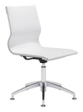 English Elm EE2609 100% Polyurethane, Plywood, Steel Modern Commercial Grade Conference Chair White, Silver 100% Polyurethane, Plywood, Steel