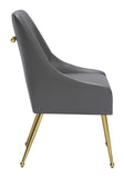 Zuo Modern Madelaine 100% Polyurethane, Plywood, Steel Modern Commercial Grade Dining Chair Gray, Gold 100% Polyurethane, Plywood, Steel