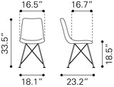 Zuo Modern Parker 100% Polyester, Plywood, Steel Modern Commercial Grade Dining Chair Set - Set of 4 Pink, Gold 100% Polyester, Plywood, Steel