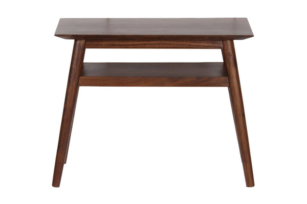 Porter Designs Portola Solid Acacia Wood Transitional End Table Brown 05-108-15-2024