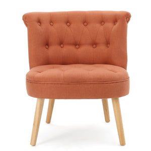 Noble House Cicely Orange Fabric Tufted Chair