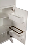 Alpine Furniture Flynn Large Bar Cabinet w/Drop Down Tray, White 966-W-16 White Mahogany Solids & Okoume Veneer 32 x 19 x 51