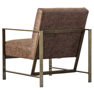 Francis Elegant Leatherette Arm Chair - Modern Design with Brushed Gold Frame, Fully Assembled!
