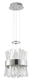 Bethel Chrome LED Pendant in Stainless Steel & Crystal