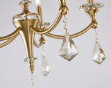 Bethel Stain Brass Chandelier in Iron & Crystal