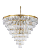 Bethel Gold Chandelier in Metal & Crystal