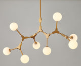 Bethel Gold Chandelier in Metal & Glass