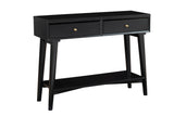 Alpine Furniture Flynn Console Table, Black 966BLK-63 Black Mahogany Solids & Okoume Veneer 42 x 14 x 33