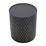 Sagebrook Home Contemporary Set of 2 -  3d  Honeycomb Planter On Metal Stand, Blk/gld 12629-20 Black Iron