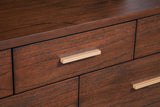 Alpine Furniture Gramercy 7 Drawer Dresser 1978-03 Walnut Mahogany Solids & Veneer 60 x 18 x 33