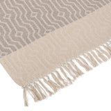 Freda Boho Handcrafted Cotton Throw Blanket, Gray and Natural Noble House