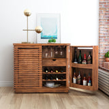 Zuo Modern Linea Acacia Wood Mid Century Commercial Grade Bar Cabinet Walnut Acacia Wood