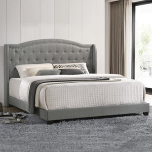 Intercon Rhyan Traditional Upholstered King Bed UB-BR-RHYKNG-SMK-C UB-BR-RHYKNG-SMK-C