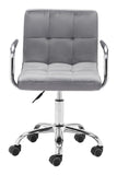 Zuo Modern Kerry 100% Polyester, Plywood, Steel Modern Office Chair Gray, Chrome 100% Polyester, Plywood, Steel