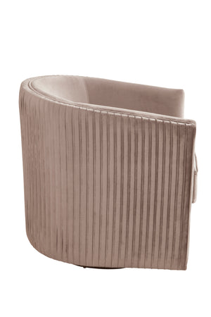 Alpine Furniture Maison Swivel Chair 9002 Light Grey Velour Fabric with Acacia Wood Frame 30 x 29.5 x 29.5