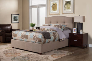 Alpine Furniture Amanda Queen Tufted Upholstered Bed, Haskett/Jute 1084Q Haskett - Jute Poplar Solids 64 x 88 x 54