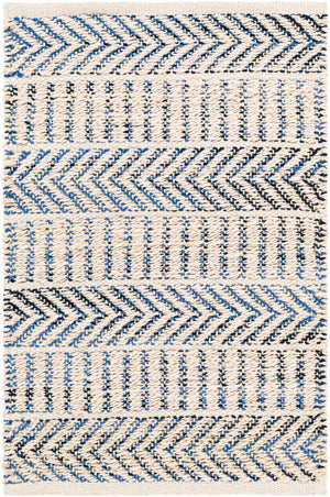 Bali BAL-2300 Cottage Jute, Cotton Rug BAL2300-81012 Denim, Black, Beige 70% Jute, 30% Cotton 8'10" x 12'
