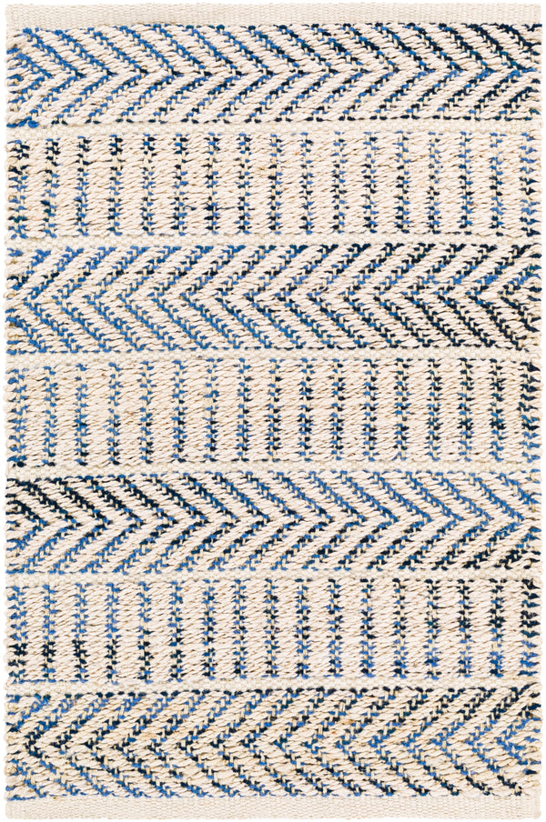 Bali BAL-2300 Cottage Jute, Cotton Rug BAL2300-81012 Denim, Black, Beige 70% Jute, 30% Cotton 8'10" x 12'